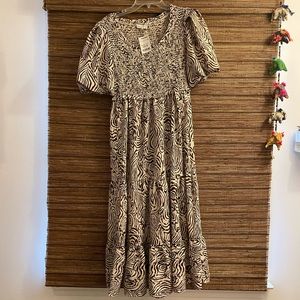 Moon River Maxi Bell Sleeve Dress